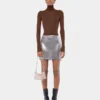 Second-skin turtleneck top in wool