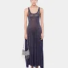 Flared knit dress with hotfix details