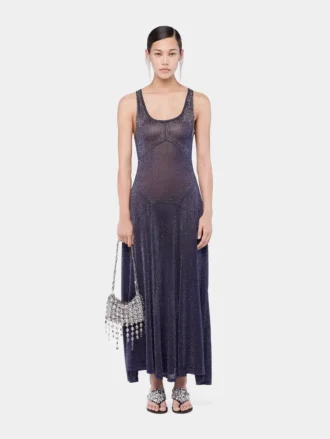 Flared knit dress with hotfix details