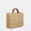 Beige tote bag in raffia