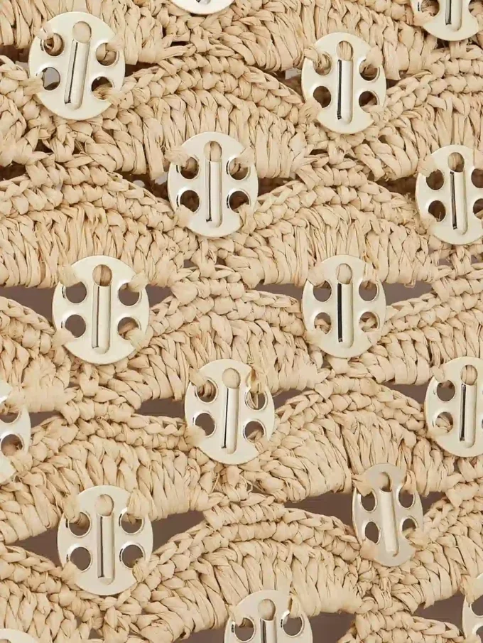 Beige tote bag in raffia
