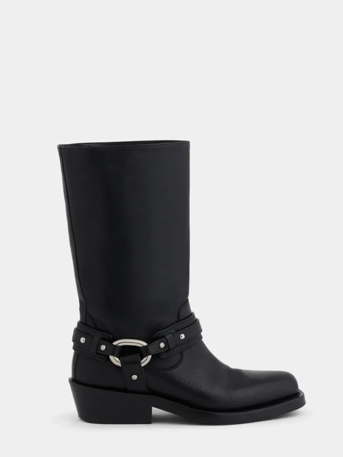 Biker boots in leather