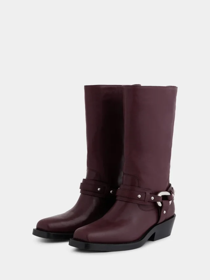 Biker boots in leather