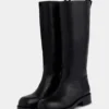 Black boots in smooth leather