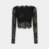 Black crop top in lace