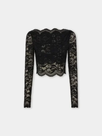 Black crop top in lace
