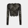 Black crop top in lace