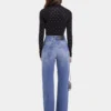 Black crystal-embellished top in second-skin jersey