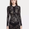 Black long dress in lace
