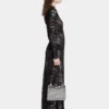 Black long dress in lace