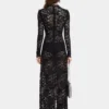 Black long dress in lace