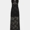 Black long dress in lace