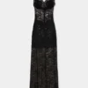 Black long dress in lace