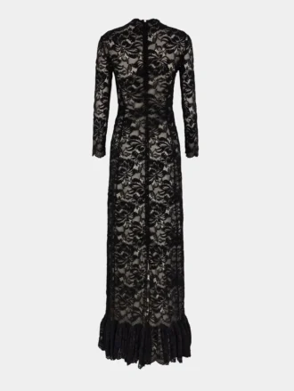 Black long lace dress