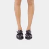 Black mules in smooth leather