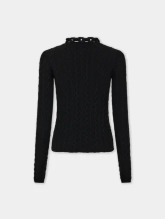 Black sweater in wool
