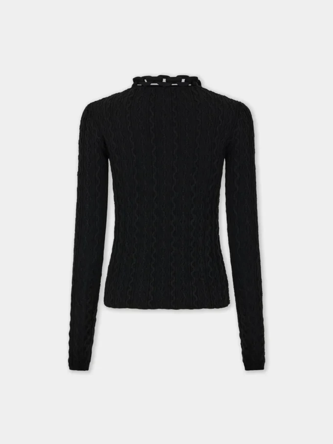 Black sweater in wool