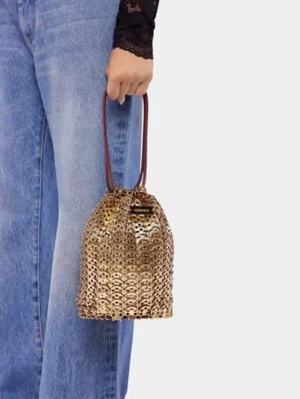 Bucket reversible Flip bag in leather