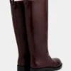 Burgundy boots in smooth leather