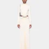 Cream long dress in jersey