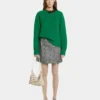 Cream Paco shoulder clutch in calfskin leather