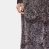 Crepe skirt with pearl embroidery