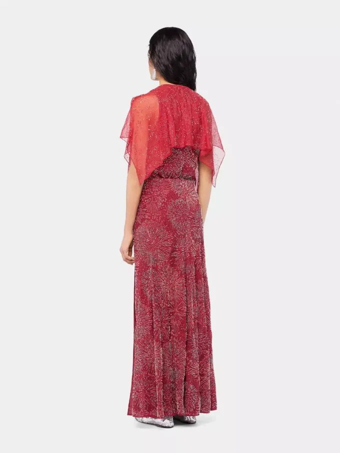 Crepe top with pearl embroidery