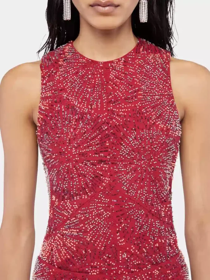 Crepe top with pearl embroidery