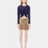Gold mini skirt in mesh