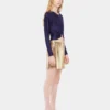 Gold mini skirt in mesh