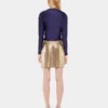 Gold mini skirt in mesh