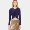 Gold mini skirt in mesh