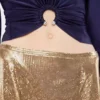 Gold mini skirt in mesh