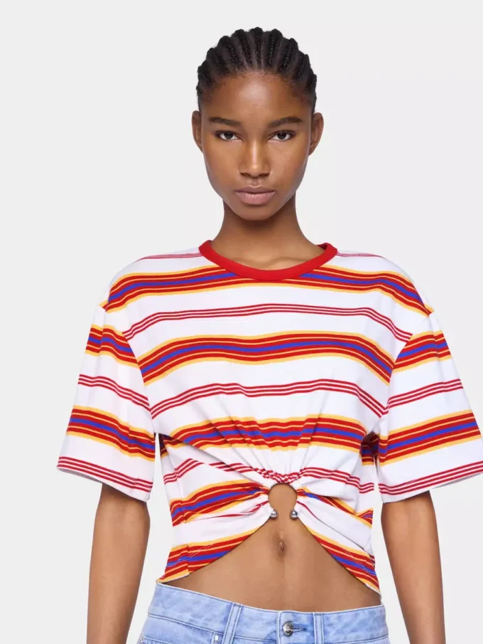 Cropped t-shirt in cotton