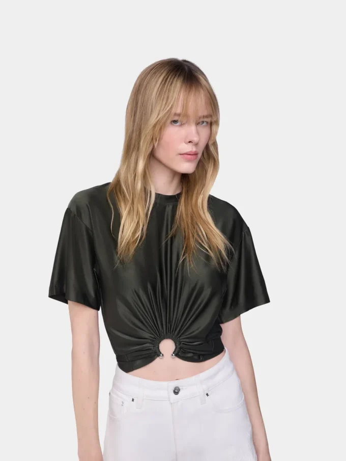 Cropped t-shirt in jersey