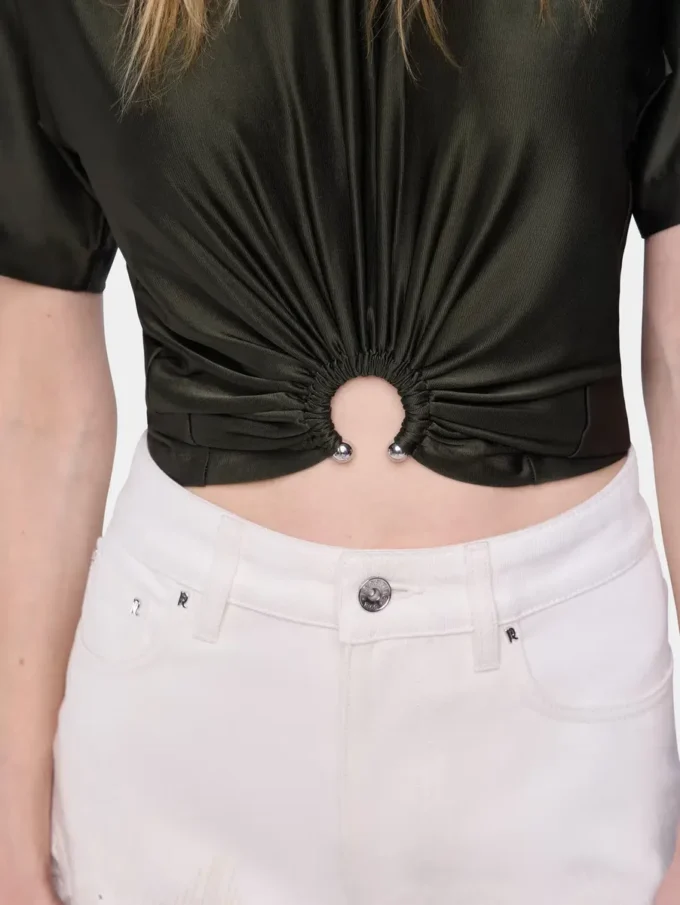 Cropped t-shirt in jersey