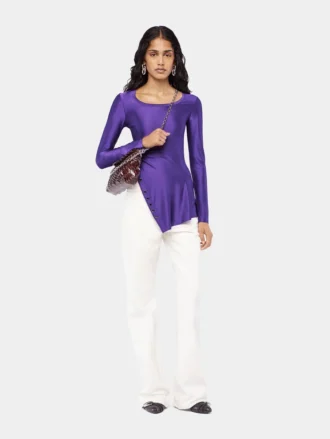 Draped jersey top
