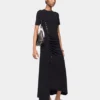 Draped long dress in jersey