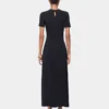 Draped long dress in jersey