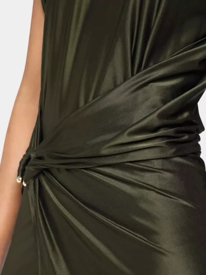 Draped long dress in jersey