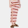 Draped long skirt in jersey
