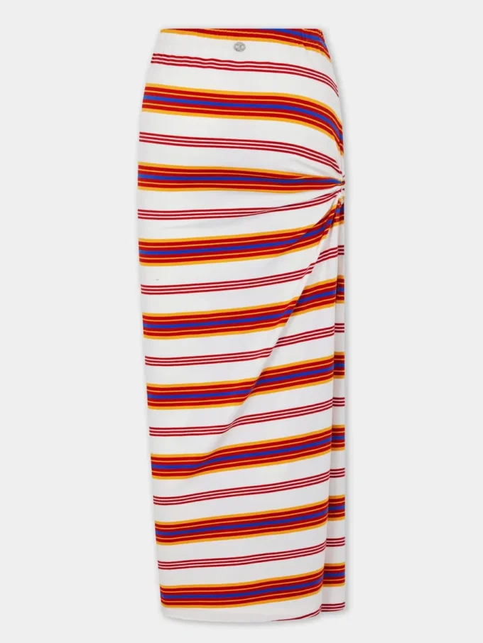 Draped long skirt in jersey