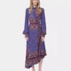 Draped midi dress in printed jersey