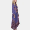Draped midi dress in printed jersey
