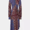 Draped midi dress in printed jersey