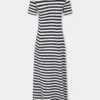 Draped midi dress in wool