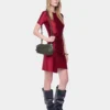 Draped mini dress in jersey