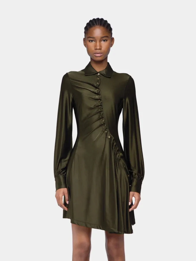 Draped mini dress in jersey