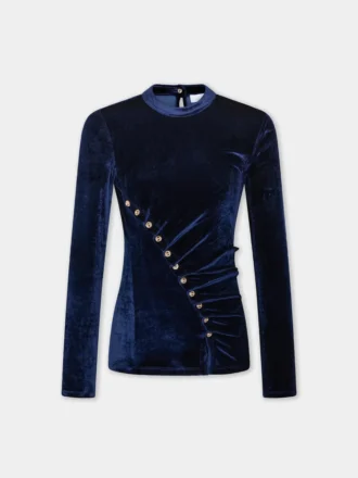 Draped top in velvet