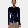 Draped top in velvet